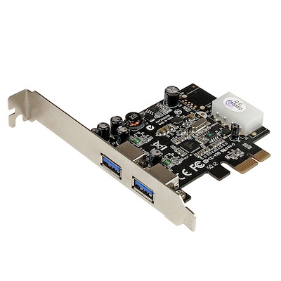 PCI Express (PCIe) SuperSpeed USB 3.0-kortadapter med 2 portar och UASP – LP4-ström