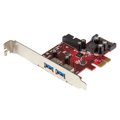 Carte contrôleur PCI Express à 4 ports USB 3.0 - 2 externes 2 internes - Adaptateur PCIe avec alimentation SATA