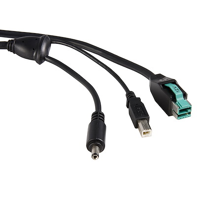 12ft 12V to M Barrel + Powered USB Cable - Powered USB Cables
