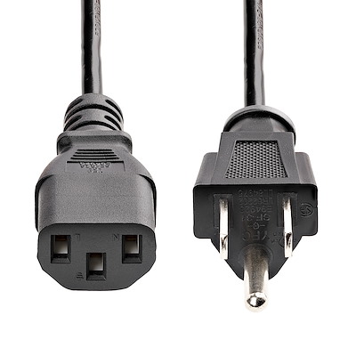10ft (3m) Computer Power Cord, 18AWG, NEMA 5-15P to C13, 10 Pack