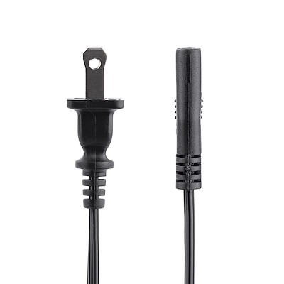 6ft/2m Laptop Power Cord, NEMA 1-15P to C7, 10A 125V, 18AWG