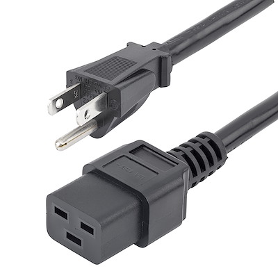 3ft Heavy Duty Power Cord, 5-15P to C19 - Computer Power Cables