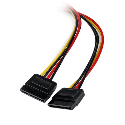電源分岐変換ケーブル 30cm ペリフェラル電源コネクタ(4ピン)- 2x SATA