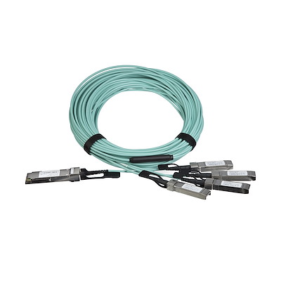 AOCブレークアウトケーブル／15m／Cisco製品QSFP-4X10G-AOC15M互換／アクティブ光ケーブル／C9300 C3850対応