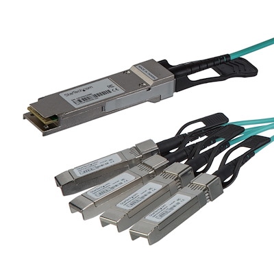 StarTech.com AOC Breakout Cable for Cisco QSFP-4X10G-AOC10M - 15m/49ft 40G 1x QSFP+ to 4x SFP+ AOC Cable - 40GbE QSFP+ Active Optical Fiber - 40Gbps QSFP Plus/Transceiver Module Breakout Cable - C9300 C3850 (QSFP4X10AO15)