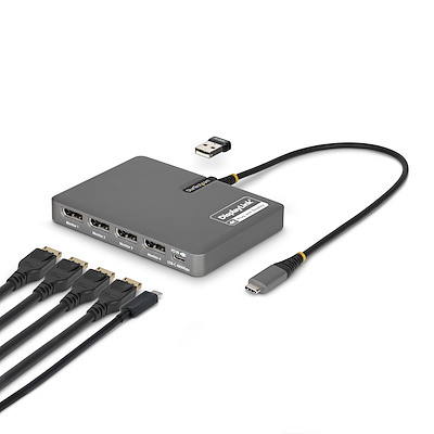 ディスプレイアダプター／USB-C接続／4画面／4K60Hz DisplayPort／140W