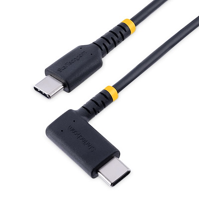USBケーブル／USB-C - USB-C／30cm／USB 2.0／L型 右向き／USB PD 対応／急速充電 & データ転送／高耐久  アラミド繊維補強／Type-C充電 & 同期コード／タイプC L字 コネクター