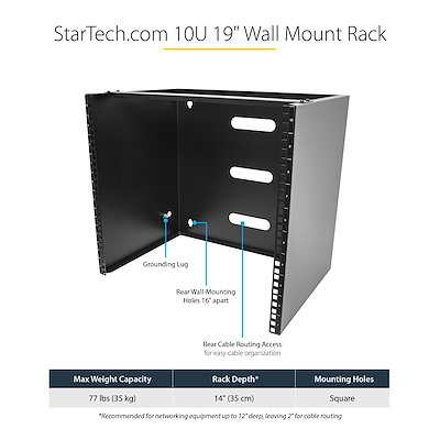 10U Wall Mount Rack (19in) - 14 in Deep - Server-Racks