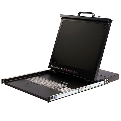 1U 17" Rackmount LCD Console with Integrated 16 Port KVM Switch