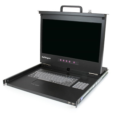 1U 17" HD 1080p Rackmount LCD Console with Front USB Hub