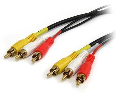 6 ft Composite Video Cable with Stereo Audio RCA - M/M