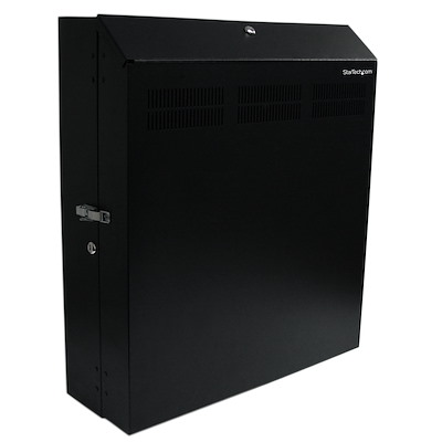 Wall-Mount Server Rack with Dual Fans and Lock - 4U