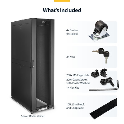 サーバーラック／キャビネット／42U／19インチ／4ポスト／奥行調整13.2