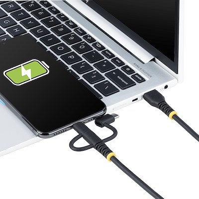 RAVIAD 3-in-1 USB Oplaadkabel – 0,5m – Nylon Gevlochten – Met Lightning, Micro USB & Type-C – Snel Opladen (max 3A) 6 miniatura