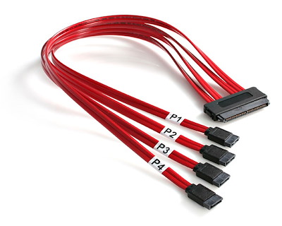 50cm Serial Attached SCSI SAS Cable - SFF-8484 to 4x SATA