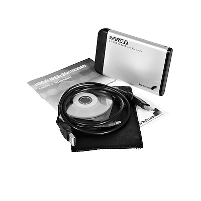 2.5in Silver USB 2.0 External Hard Drive Enclosure for SATA HDD