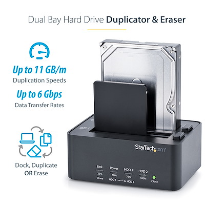 StarTech USB 3.0接続SATAハードディスク用デュプリケータ 6ベイ搭載ハードディスクデュプリケータ USB 3.0/eSATA接続