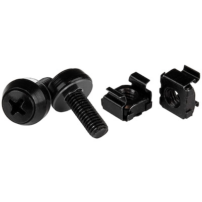 Black CABSCREWSM6B 50-Pack StarTech.com M6 Mounting Screws X 12mm for Server Rack and Cabinet
