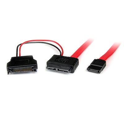 0.5m Slimline SATA Female to SATA with SATA Power Cable Adapter