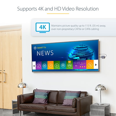 カテゴリ5e対応HDMIエクステンダ | パワーオーバーケーブル対応
