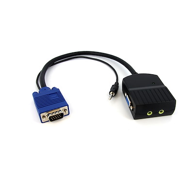 2 Port VGA Video Splitter mit Audio - VGA Verteiler mit Stromversorgung über USB