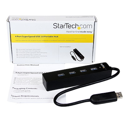 4 Port USB 3.0 SuperSpeed Hub - Schwarz - USB-A Hubs | StarTech.com