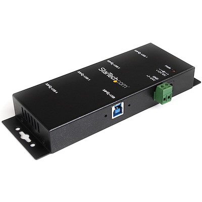 4-Port USB 3.0 Hub - Metal Industrial USB-A Hub - Wall or Desk Mountable USB Data Hub - TAA Compliant USB Expander Hub