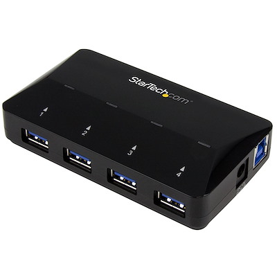 Hub USB 3.0 4 Ports pour PC clés USB et Disque Dur Mobile et Autres périphériques USB A Noir Ordinateur Portable