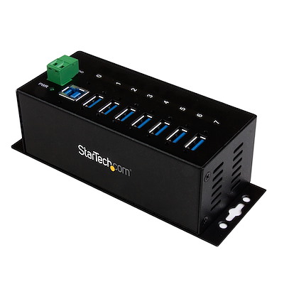 7-Port Industrial USB 3.0 Hub with ESD & 350W Surge Protection
