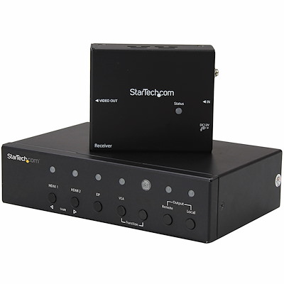 Multi-Input HDBaseT Extender with Built-in Switch - DisplayPort, VGA and HDMI Over CAT5e or CAT6 - Up to 4K