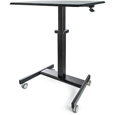 Mobile Standing Desk Sit Stand Cart, Rolling Mobile Computer Desk Table Cart
