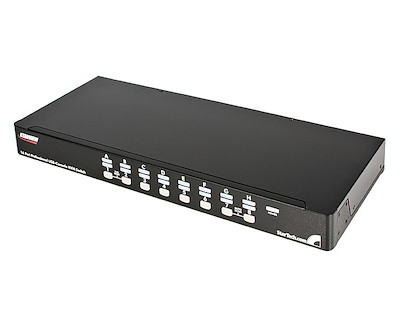 16-poort 1U-Rack USB PS/2 KVM-switch met OSD