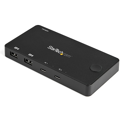 2 Port USB C KVM Switch - 4K 60Hz HDMI - Compact Dual Port UHD USB Type C Desktop Mini KVM Switch with USB C Cables - Bus Powered - MacBook iPad Pro ThinkPad IdeaPad EliteBook