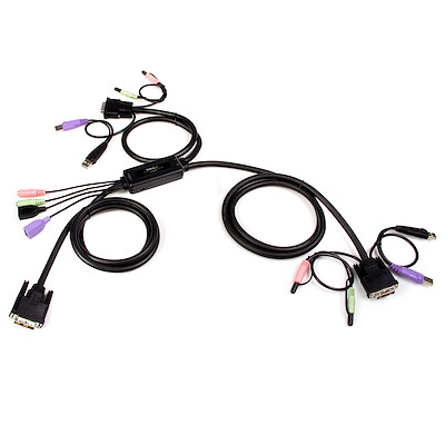 2 Port USB DVI Cable KVM Switch with Audio