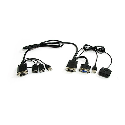 2 Port USB VGA Cable KVM Switch - USB Powered w/ Remote Switching