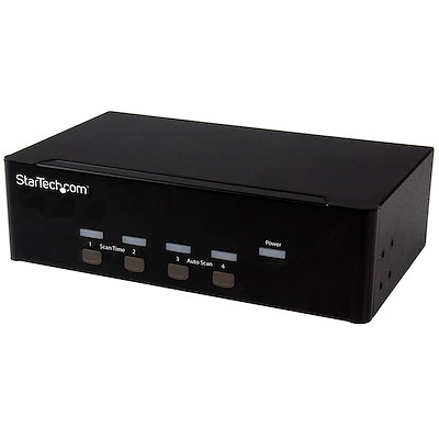 Switch Commutatore a 4 porte - KVM USB 2.0 a doppio VGA con Hub USB a 2 porte e 3,5mm audio