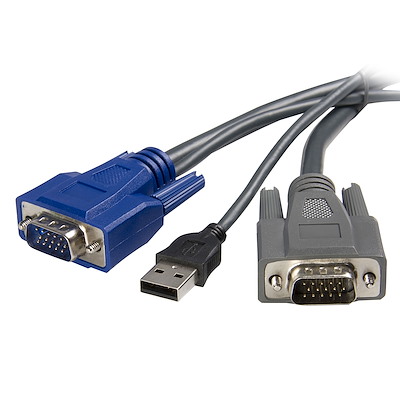 10 ft Ultra-Thin USB VGA 2-in-1 KVM Cable