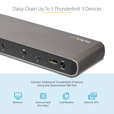 StarTech.com TB3ドッキングステーション　TB3DK2DPPD Thunderbolt 3 Dock, Dual Monitor 4K 60Hz TB3 Laptop Docking
