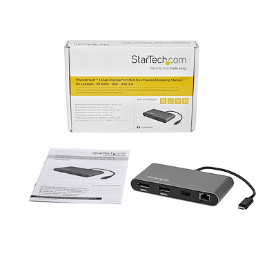 StarTech.com Mini Dock Thunderbolt 3 - Station d'Accueil Portable pour Deux  Écrans avec HDMI 4K 60Hz, 2 x Hub USB-A (3.0/2.0), GbE - Câble de 28 cm -  Adaptateur Multiport TB3 