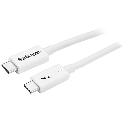 Thunderbolt 3 Cable - 40Gbps - 0.5m - White - Thunderbolt, USB, and DisplayPort Compatible