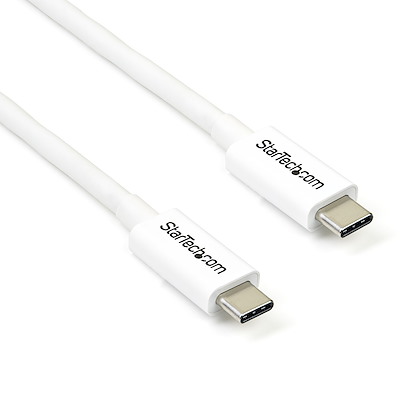 Cable de 2m Thunderbolt 3 Blanco - Cable Compatible con USB-C y DisplayPort - USB Tipo C