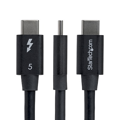 80cm、L型右向き、ブラック。Thunderbolt 5対応デバイス間で、80Gbps