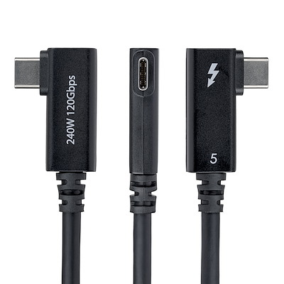 80cm、L型右向き、ブラック。Thunderbolt 5対応デバイス間で、80Gbps