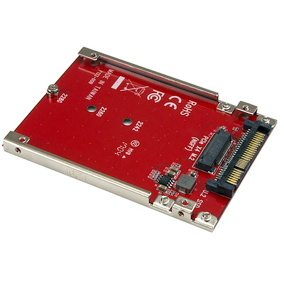 M.2 - U.2変換アダプタ／M.2 PCIe NVMe SSD対応／PCI Express M.2ドライブ -  2.5インチU.2（SFF-8639）ホストアダプタ／M.2 SSD変換（レッド）