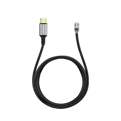 ケーブル長1.8m。RJ9電話受話器をパソコンに接続できるUSB Type-C