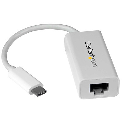 USB-C to Gigabit Ethernet Adapter, White, Thunderbolt 3 Compatible, Windows  & Mac, RJ45 LAN Network Converter