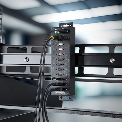 Industrieller USB 2.0 Hub Mit 10 Ports & ESD-Schutz – Schraubverriegelung, DIN-Montage | Robust Für Werkstatt & Office