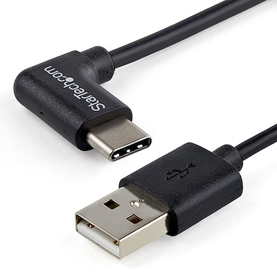 USB-A to USB-C Cable - Right-Angle - M/M - 1 m (3 ft.) - USB 2.0