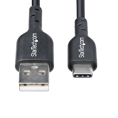 1m ブラック。USB Type-CデバイスをUSB-A充電器またはパソコンに接続