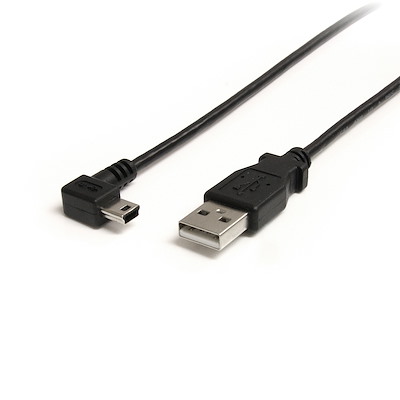 1.8m ミニUSB変換ケーブル miniUSB右向きL型ケーブル USB-A オス - USB mini-B オス